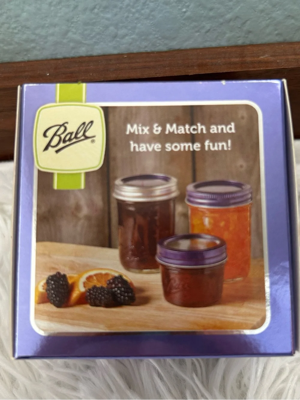 Ball Limited Edition Purple Regular Mason Jar Lids with Bands Set of 6 New!